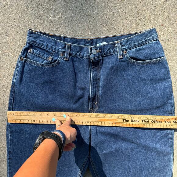 Vintage Y2K Levi's 550 Relaxed Fit Tapered Leg Blue Mom Jeans Ladies 18 W L - Picture 10 of 13